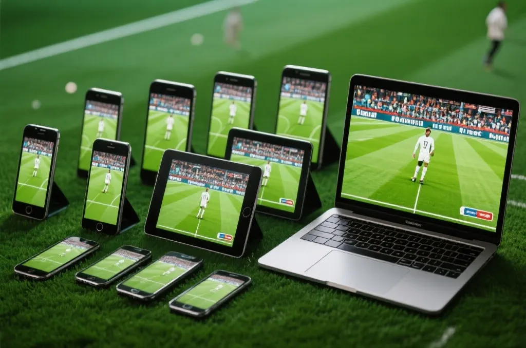 多种电子设备展示世界杯直播界面
