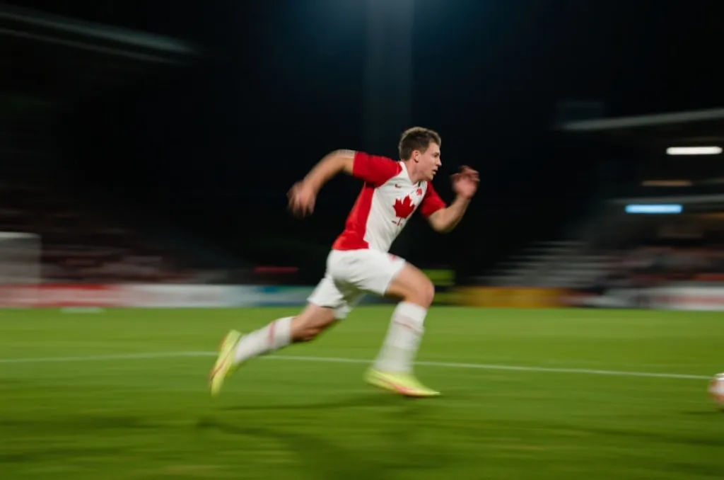 加拿大球员在训练中进行高速推进与对抗的场景
